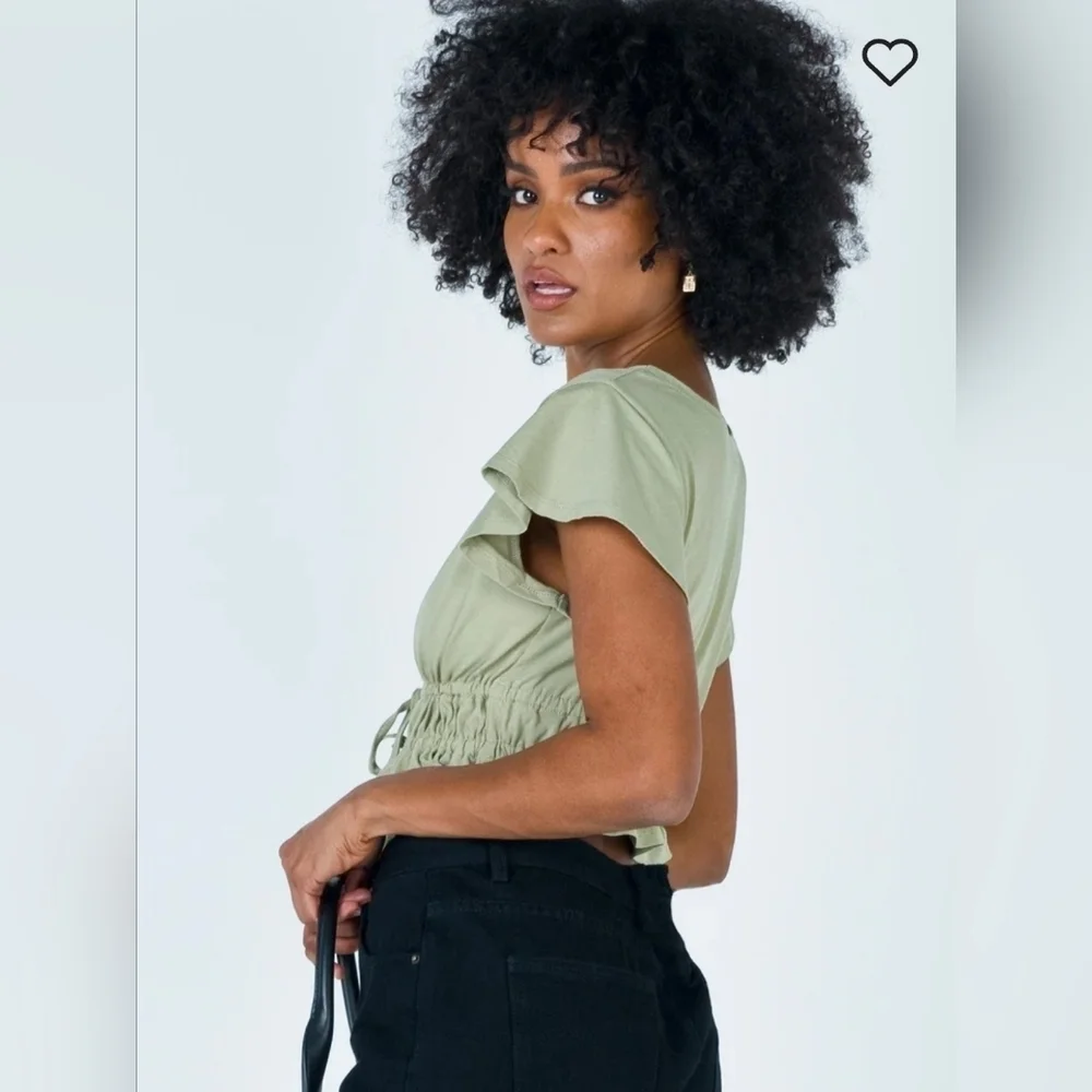 Jamison Reid Crop Top in Khaki Size 0 - Picture 3 of 8